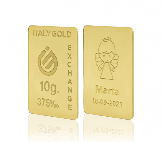 Sztabka Złota  prezent na Chrzest 9Kt 10gr IGE GOLD